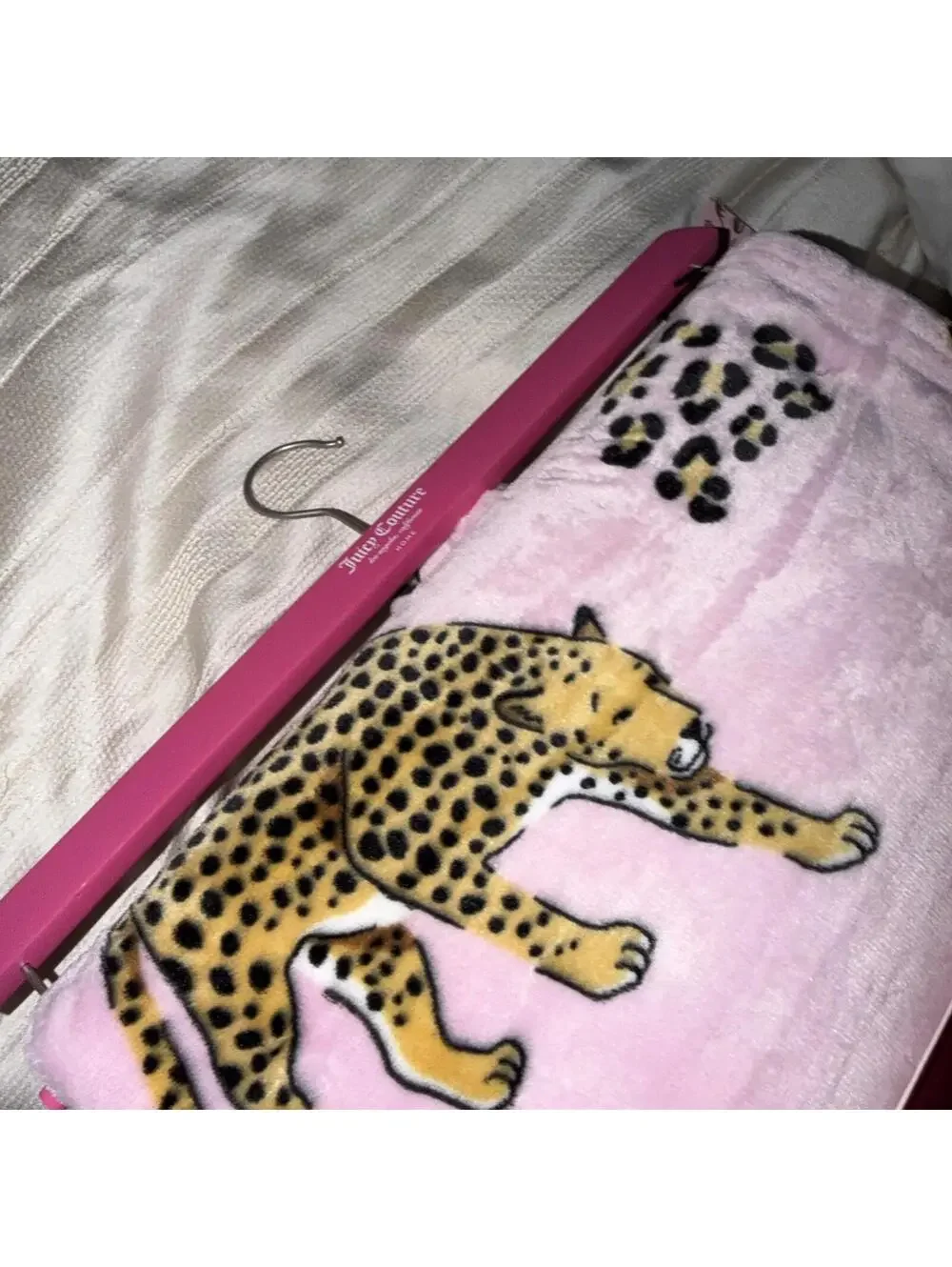 Juicy Couture Throw Blanket  Pink Leopard